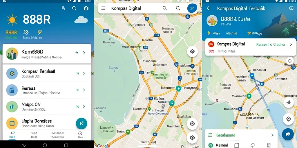 Tampilan antarmuka aplikasi Kompas Digital 888R yang mudah digunakan.