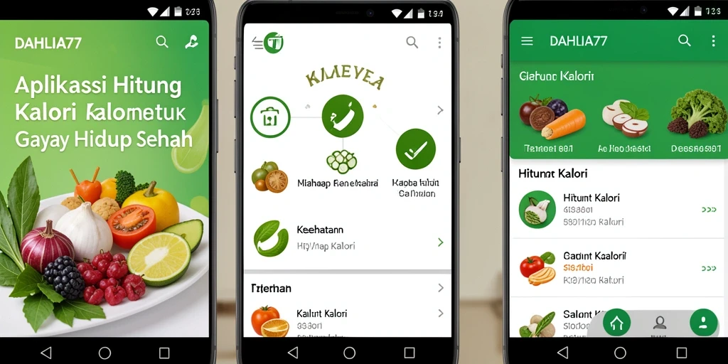 Tampilan antarmuka aplikasi Hitung Kalori DAHLIA77 yang user-friendly.