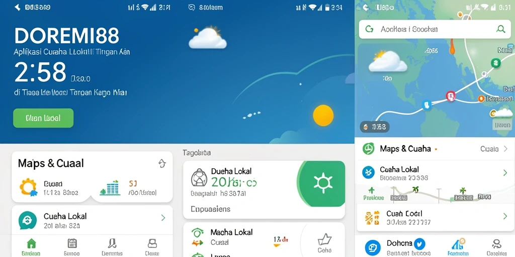 Antarmuka pengguna DOREMI88 menunjukkan data cuaca lokal dengan jelas.