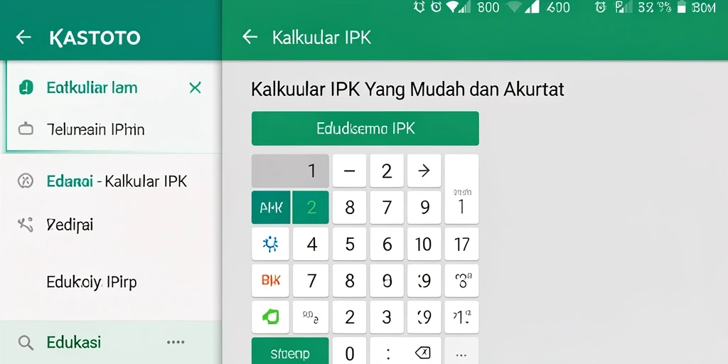 Tampilan antarmuka KASTOTO yang intuitif untuk Kalkulator IPK.