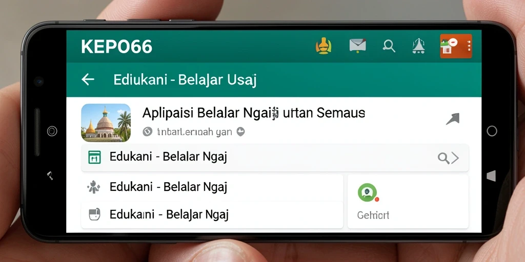 Antarmuka aplikasi KEPO66 yang intuitif dan menarik untuk belajar ngaji.