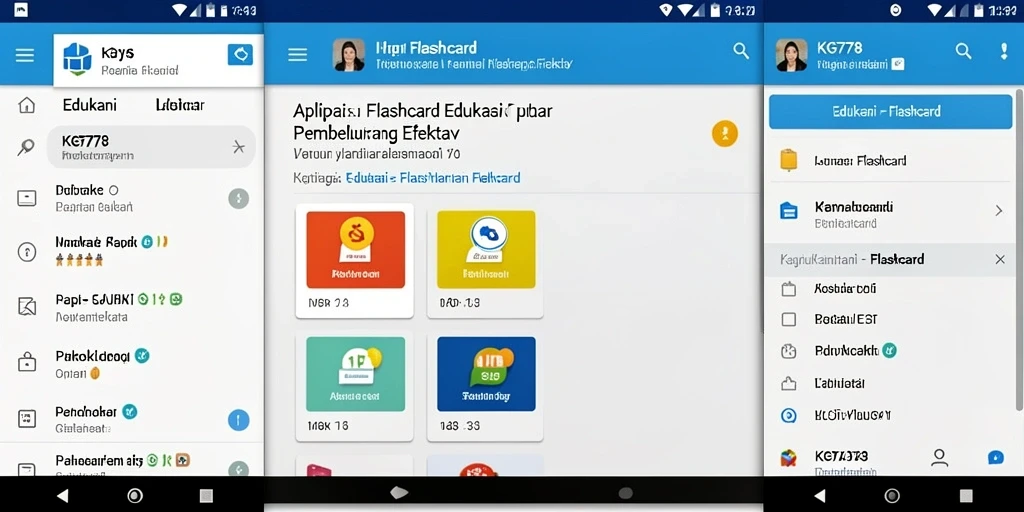 Antarmuka menarik dan fungsional dari aplikasi KG778 untuk Flashcard.