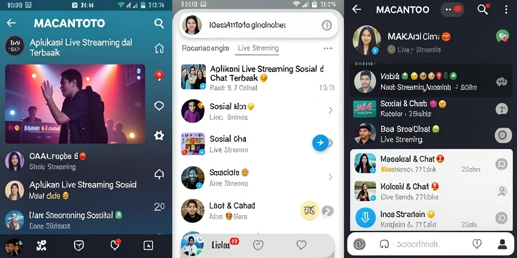 Tampilan antarmuka aplikasi MACANTOTO untuk Live Streaming yang menarik.